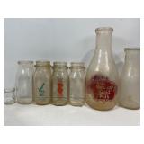 LOT OF ASSORTED 1 QUART & 1 PINT MILK BOTTLES -
