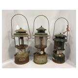LOT OF 3 COLEMAN LANTERNS -, FOR PARTS OR REPAIR
