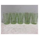 LOT OF 5 CAMEO GREEN DEPRESSION URANIUM GLASS