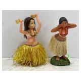 WIND UP VINTAGE TIN HULA DANCER - WORKS & BOBBLE