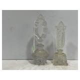 MID CENTURY MODERN PRESSED GLASS PERFUME BOTTLES