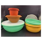 LOT OF VINTAGE TUPPERWARE BOWLS - 3 W/ LIDS