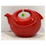 HALL RHYTHM #1400 ART DECO RED TEAPOT