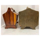 LOT OF 2 VINTAGE WOODEN SEWING BOXES WITH CONTENTS