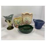 LOT OF 4 HULL POTTERY VASES & PITCHER