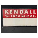 KENDALL MOTOR OIL METAL EMBOSSED GREEN BACK SELF