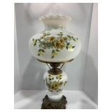 HANDPAINTED GONE WITH THE WIND MILK GLASS LAMP -