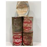 LOT OF KENDALL ONE QUART METAL OIL CANS