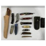 LARGE LOT OF FOLDING POCKET KNIVES, 3 BLADE,