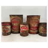 LOT OF 5 KENDALL GREASE CANS