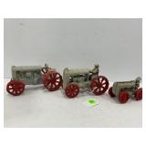 LOT OF 3 CAST IRON TOY TRACTORS