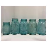 LOT OF 15 QUART  BLUE BALL JARS, 1 PINT BLUE BALL