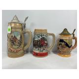 LOT OF 3 BUDWEISER & GERMAN BEER STEINS