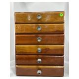 HANDMADE CEDAR 6 DRAWER JEWELRY ARMOIRE -