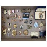 VINTAGE LOT OF CAMEO JEWELRY & MORE