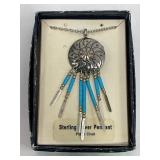 STERLING SILVER PENDANT W/ PLATED CHAIN IN BOX