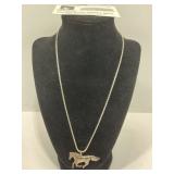 STERLING SILVER HORSE NECKLACE 20"