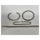 LOT OF 4 STERLING BRACELETS 47.3G