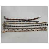 LOT OF 5 - .925 TENNIS BRACELETS & EXTRA BRACELET