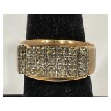 10KT MEN'S RING SIZE 9 TW 8G