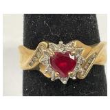 10KT GOLD WOMEN'S RING SIZE 6 1/2 TW 2.9G