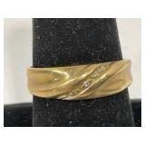 10KT GOLD MEN'S RING SIZE 9 TW 3.2G