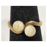 10KT GOLD WOMEN'S RING SIZE 7 TW 3.2G