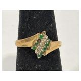 10KT GOLD WOMEN'S RING SIZE 6 TW 2.2G