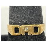 10KT GOLD 'DAD' RING SIZE 9 1/2 TW 2.4G
