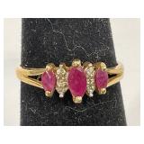 10KT GOLD WOMEN'S RING SIZE 7 TW 1.7G