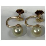 VINTAGE 14KT SCREWBACK EARRINGS TW 1.8G