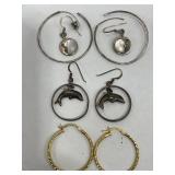 LOT OF 4 PAIRS OF .925 STERLING EARRINGS