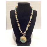 STERLING NAUTICAL STONE NECKLACE