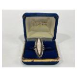 STERLING SILVER MOTHER OF PEARL RING SIZE 7 3/4