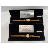 LOT OF 2 VINTAGE ADOLFO QUARTZ WATCHES IN
