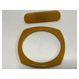 VINTAGE BUTTERSCOTCH BAKELITE BANGLE BRACELET