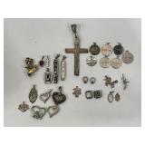 LOT OF STERLING SILVER PENDANTS & PINS TW 79.3G