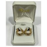 14KT ITALY GOLD HOOP EARRINGS TW 2.1G