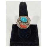 STERLING TURQUOISE & CORAL MEN