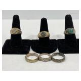 LOT OF 6 STERLING MEN