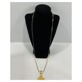 14KT GOLD PLATED FREE MASON "G" 30" NECKLACE
