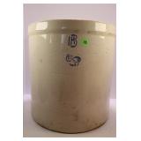 ANCHOR 6 GALLON PRIMITIVE STONEWARE CROCK -