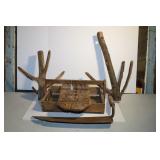 PRIMITIVE HAND MADE TOBACCO RACKS, SCHYTHE KNIFE,