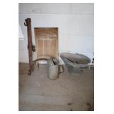 NATIONAL WASHBOARD, SINGLE TREE AND GALVANIZED