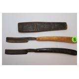 LOT OF 2 ANTIQUE STRAIGHT RAZORS & JONATHAN