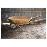 STEEL WOODEN HANDLED WHEELBARROW