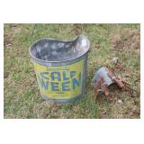 CALF WEEN GALVANIZED BUCKET WITH SHIELD