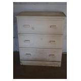 ANTIQUE PINE PAINTED 3 DRAWER CHILDS DRESSER -