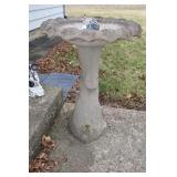 CEMENT BIRD BATH - 30" TALL X 23" WIDE