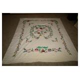 HAND STITCHED VINTAGE QUILT - 94" X 87"